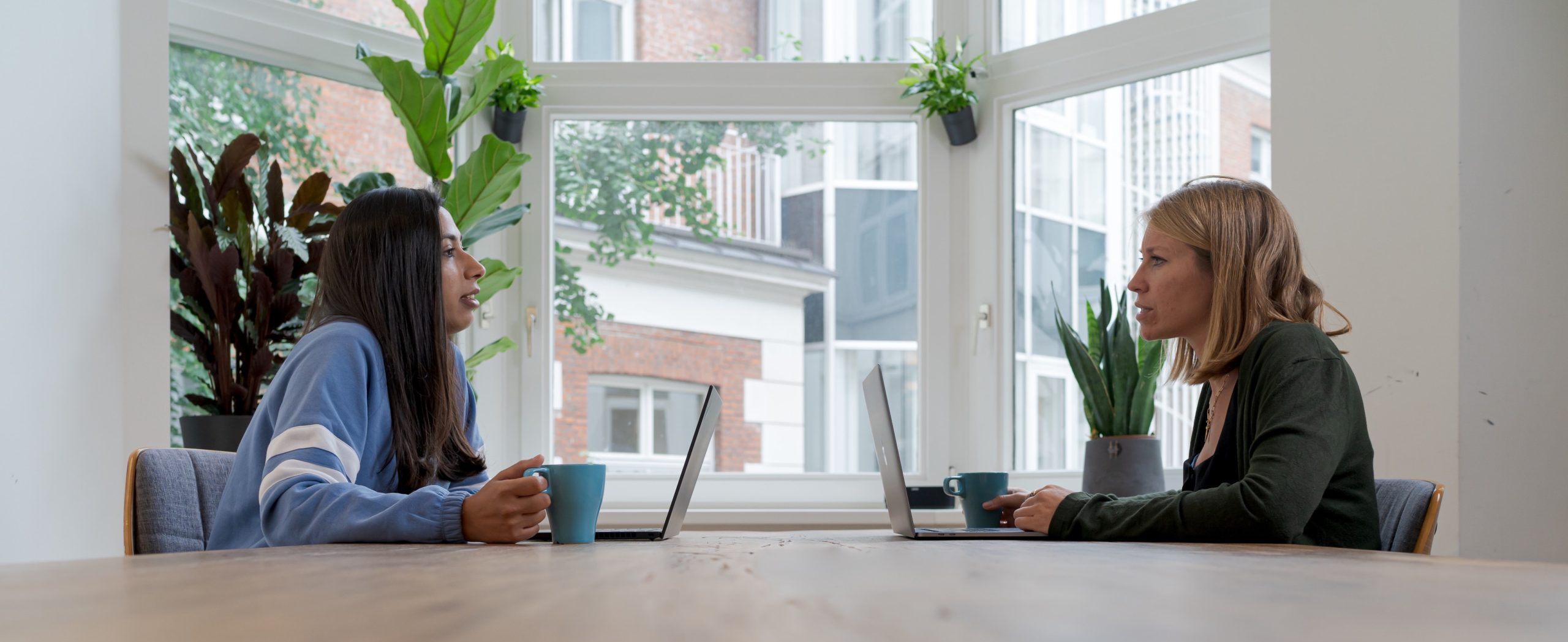 Women talking at work